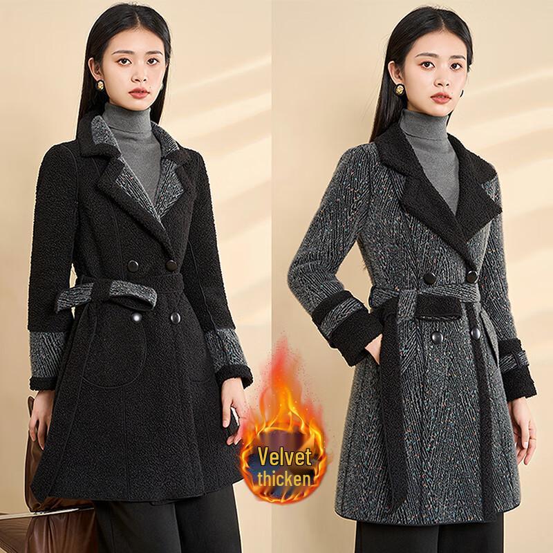 Women's Fashion Lapel Double-sided Wool Blend Mid-Length Coat