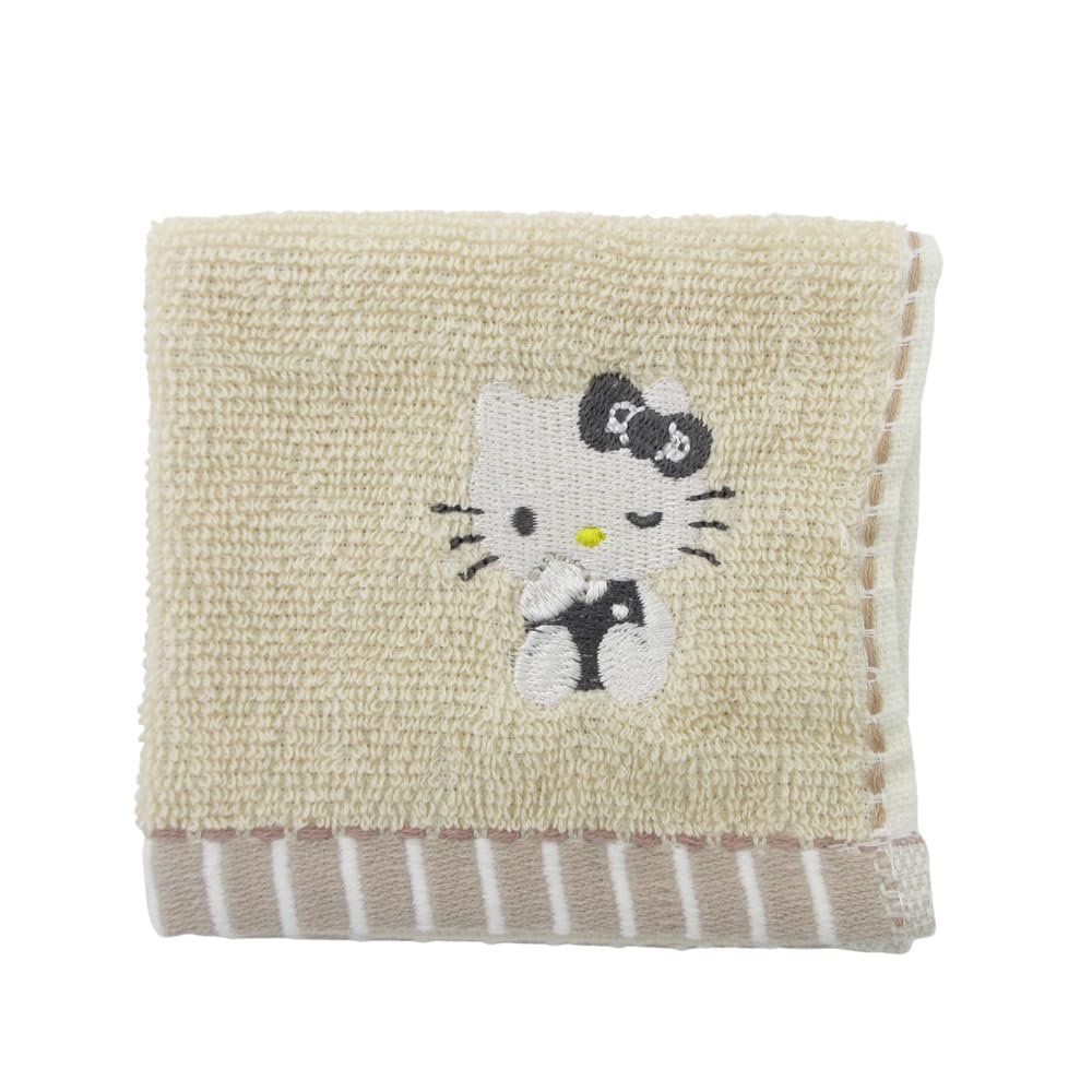Hello Kitty Drawstring Towel Handkerchief Monochrome Sanrio [Mini Towel] /