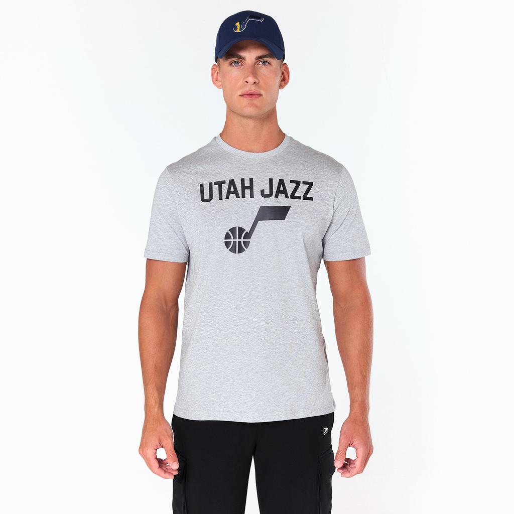 Utah Jazz Team Logo New Era NBA T-Shirt Gray