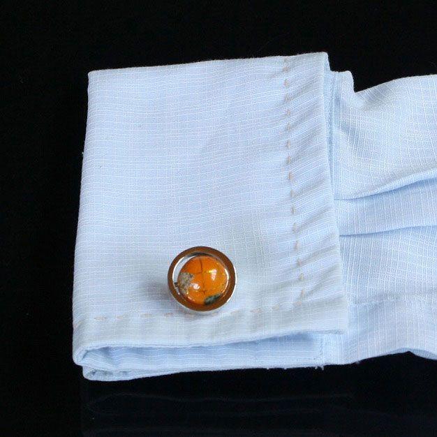 Used Kamakura Cufflinks Studio Orange Yellow Globe Cufflinks (Cufflinks) Recommended As a Gift or Present