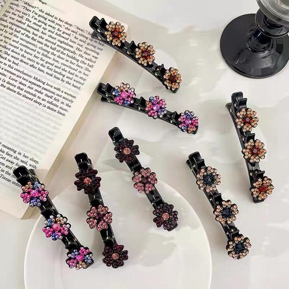 

Rhinestone Butterfly Korean Crystal Hairpins Women Hair Clips Hair Toothed Clips Braided Tools