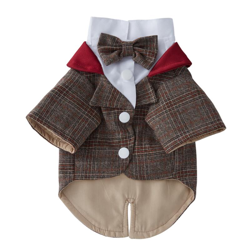 Winter Dog Wedding Suit Tuxedo Pomeranian Maltese Poodle Bichon Schnauzer Dog Clothes Pet Clothing Boy Dog Costume Pet Coat S