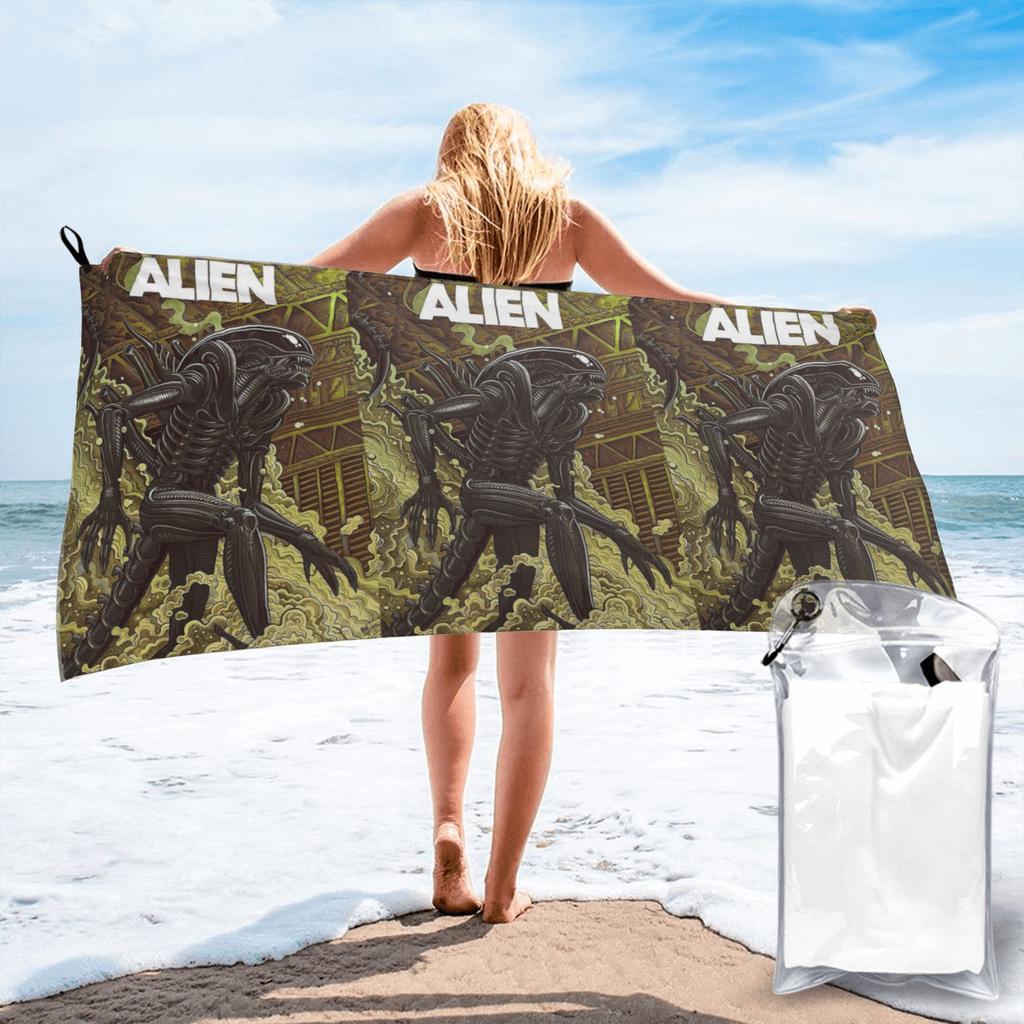 Movie Alien Beach Towel Soft Microfiber Quick Dry Absorbent Quick Towels For Pool