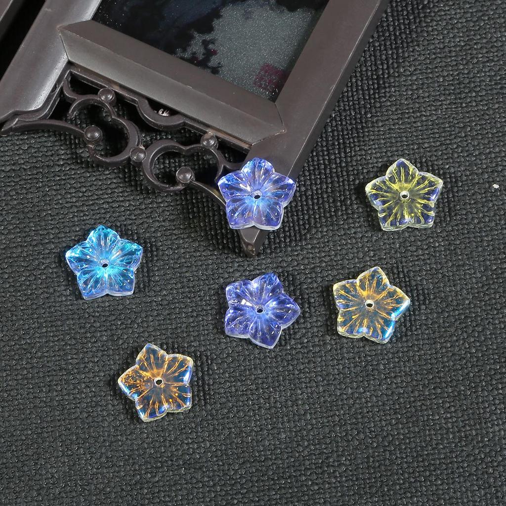 10 sztuk antyczny kwiat muszla liście koraliki szklane koraliki do tworzenia biżuterii bransoletka zrób to sam naszyjnik kolczyki akcesoria