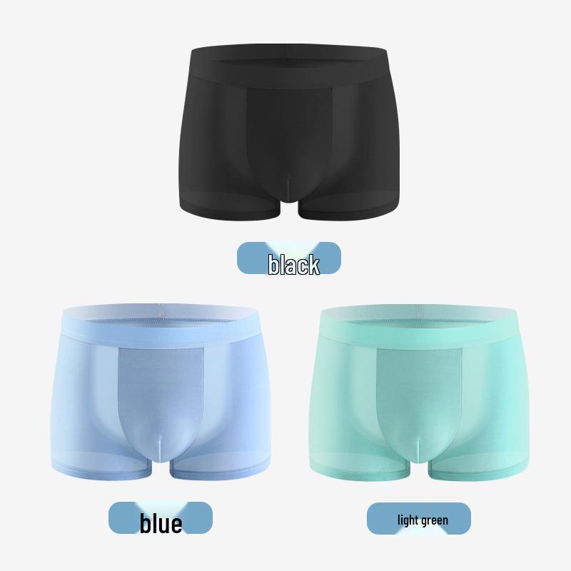 Men's Ice Silk Antibacterial Boxer Briefs - Comfortable, Breathable Underwear for Summer