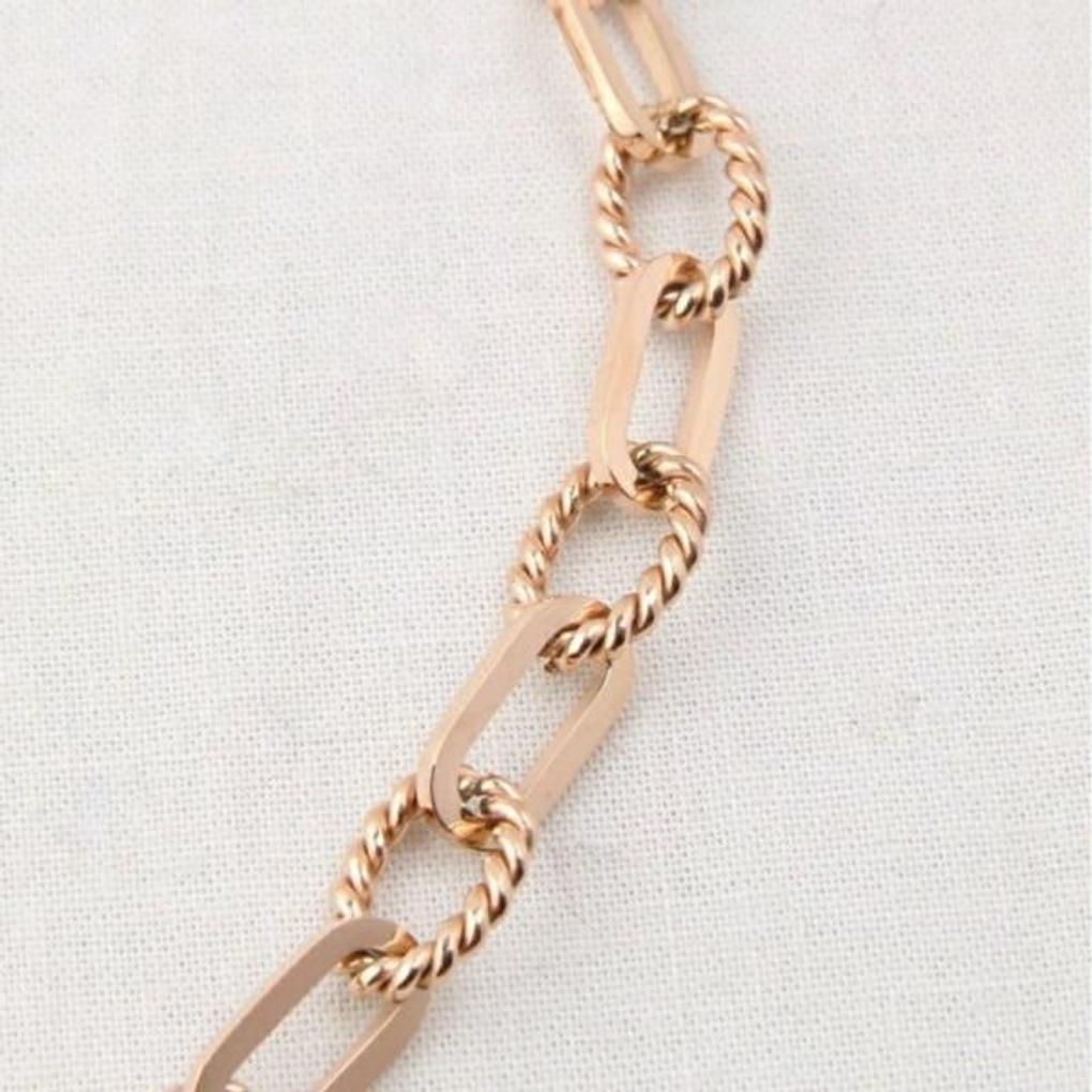 Atria Wildchain Surgical Stainless Steel Pink Gold Necklace EWSSNSC0008