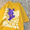 Colorful Astronaut Space Skateboard Clothes Man Crewneck Oversize T Shirt Pattern Cotton Streetsweat Fashion Loose Tshirt Women