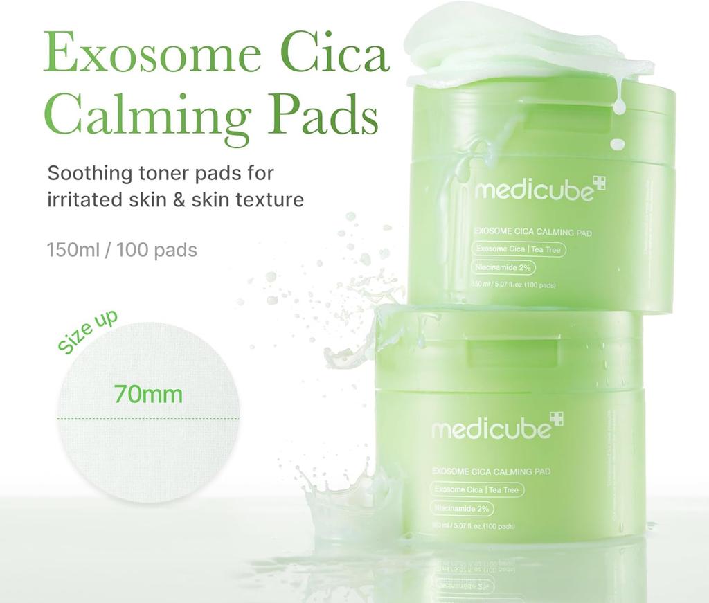 medicube Exosome CICA Tea Tree Calming Toner Pads 100SHEET