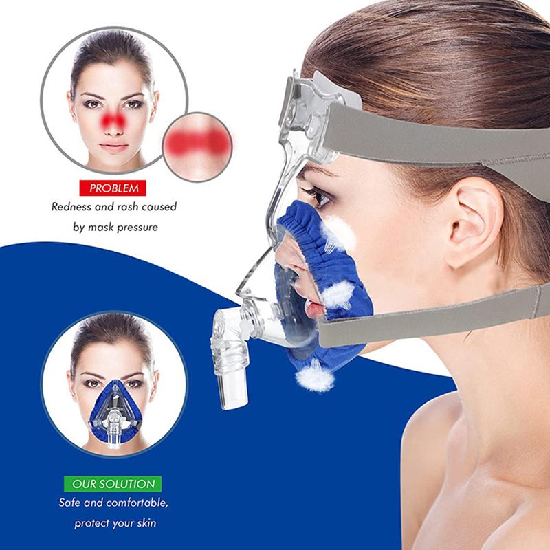 Forros para Mascarilla CPAP para Mascarillas Faciales Completas, Absorbentes de Humedad, Reductores de Presión, Mejoran la Comodidad, Lavables, Cubierta de Algodón