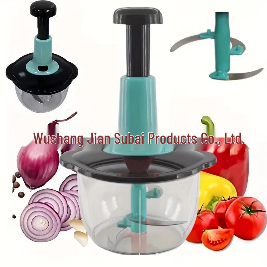 

Manual Garlic Mincer & Food Processor: Baby Food Maker and Meat Grinder 1.5L серый