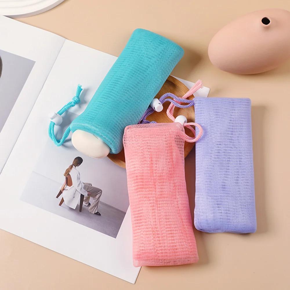 Förtjockad löddrande tvålpåse ansiktsrengöring nätpåse dusch bubbelskum nät babybad kroppstvätt rengöringssvampar ansikts