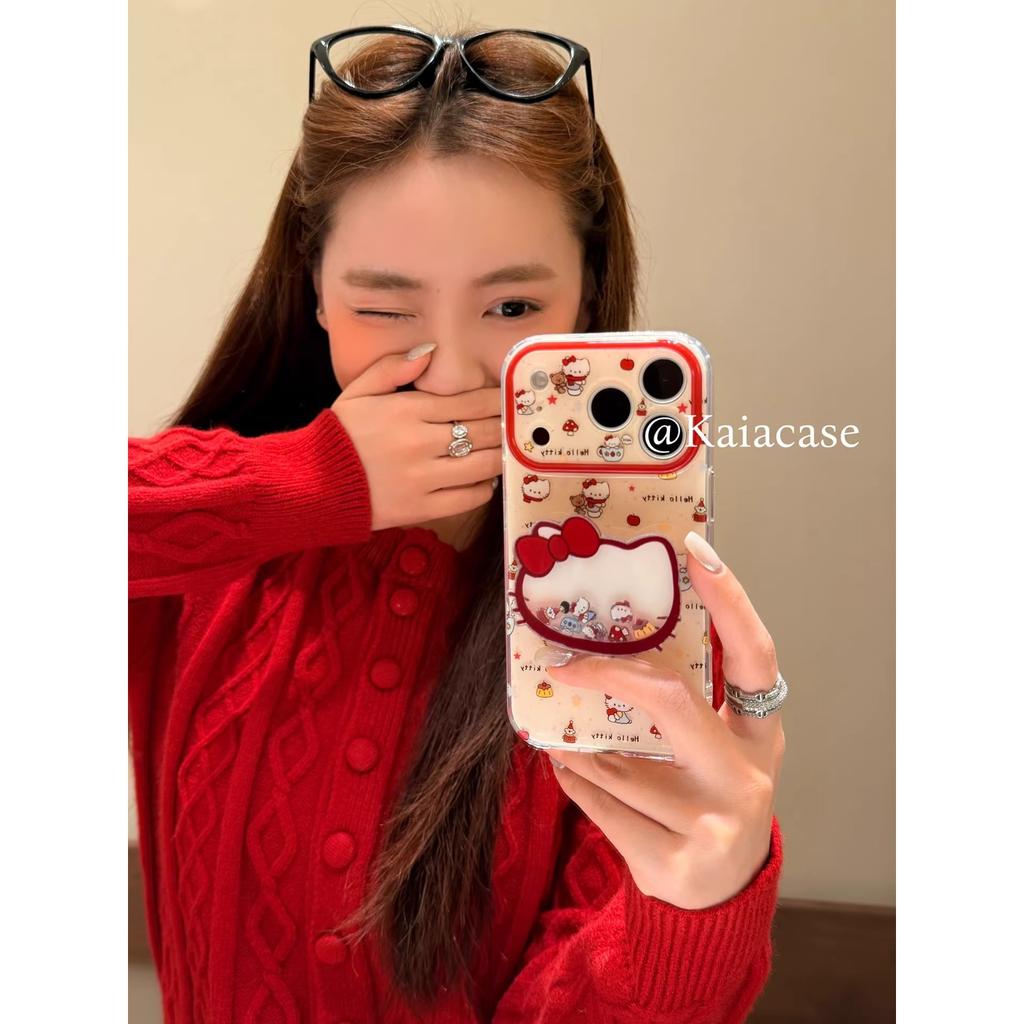 Soft Cute Cartoon Mushroom Hello Kt Shake Music Suitable for Apple 17promax Mobile Phone Case Iphone16pro New