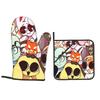 Chikn Nuggit Oven Mitts and Pot Holder Sets of 2 for Baking Kitchen Cooking Grilling Resistant Non-Slip Gloves