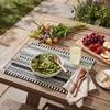 Black Farmhouse Woven Braided Stripe Placemats Set of 4,12x18 Inch Seasonal Holiday Table Mats Party Kitchen Dining Decoration