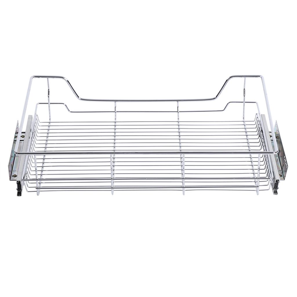 Stainless Steel Pull Out Cabinet Basket Organizer for Dish Bowl Pan Household(800mm)