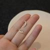 Real  Sterling Silver Geometric Moon Zircon Stud Earrings for Women Personality Fine  Minimalist Trendy Accessories
