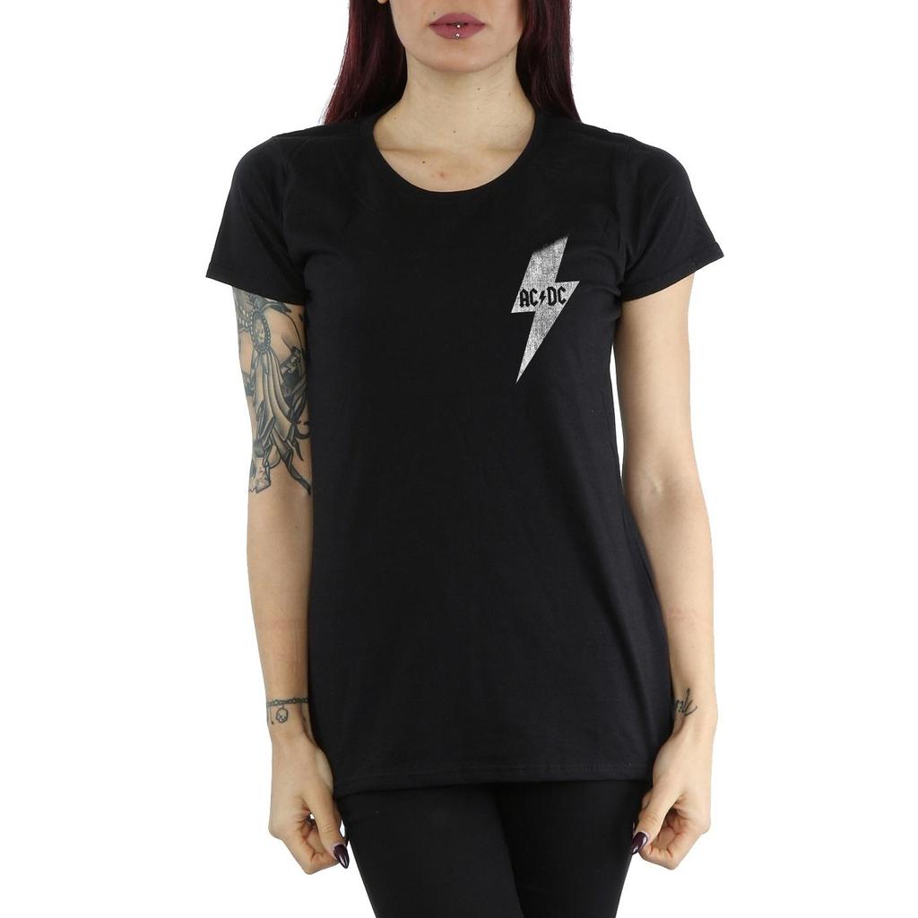 AC/DC Kleines Lightning Bolt-Baumwoll-T-Shirt für Damen/Damen