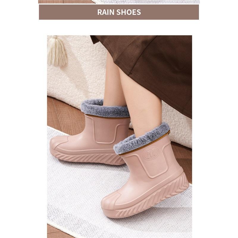 Ladies' Anti Slip Waterproof Warm Cotton Shoes Snow Boots Kitchen Outdoor Car Wash Cold Storage Work Shoes
