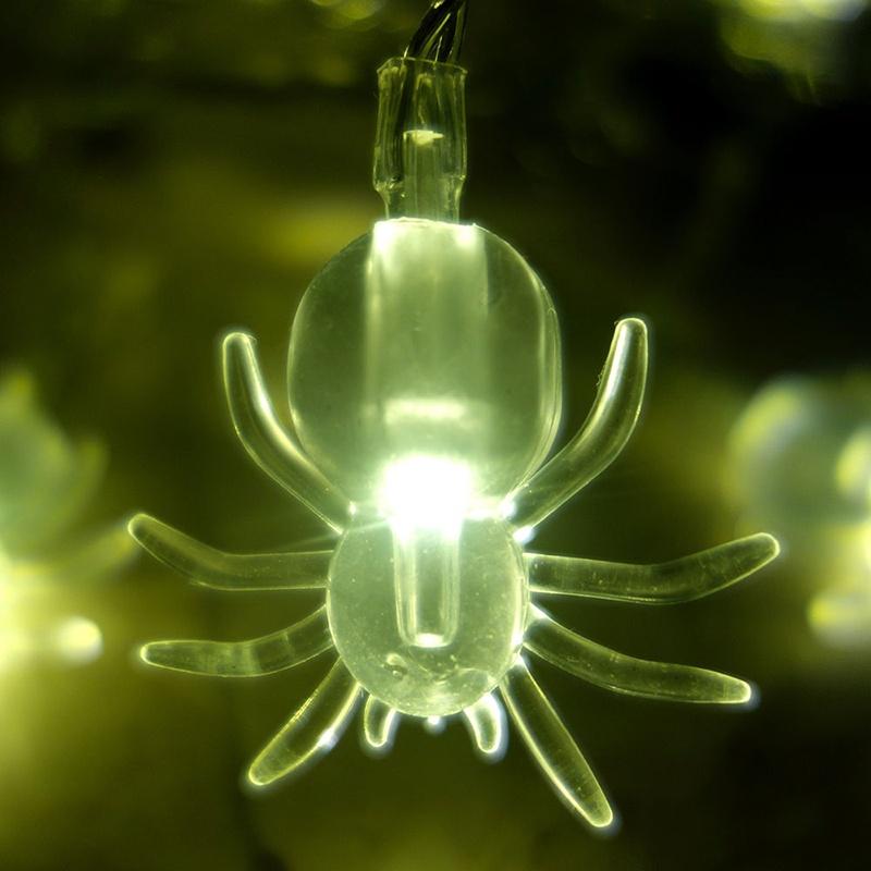 String Led Halloween Lights Pumpkins Spiders Skeleton Window Decor Lights Fairy