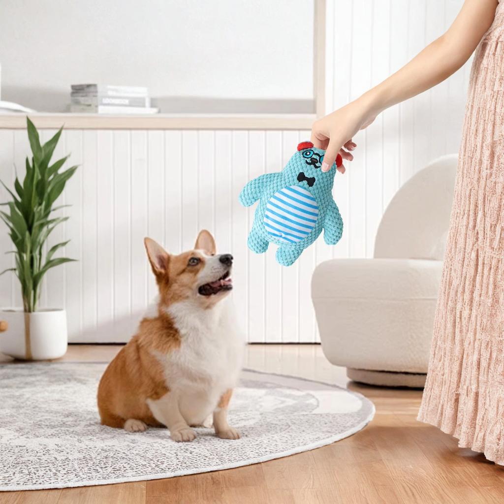 Plüsch Quietschie Hundespielzeug Robust Beruhigend Welpenspielzeug für Corgi Katzen