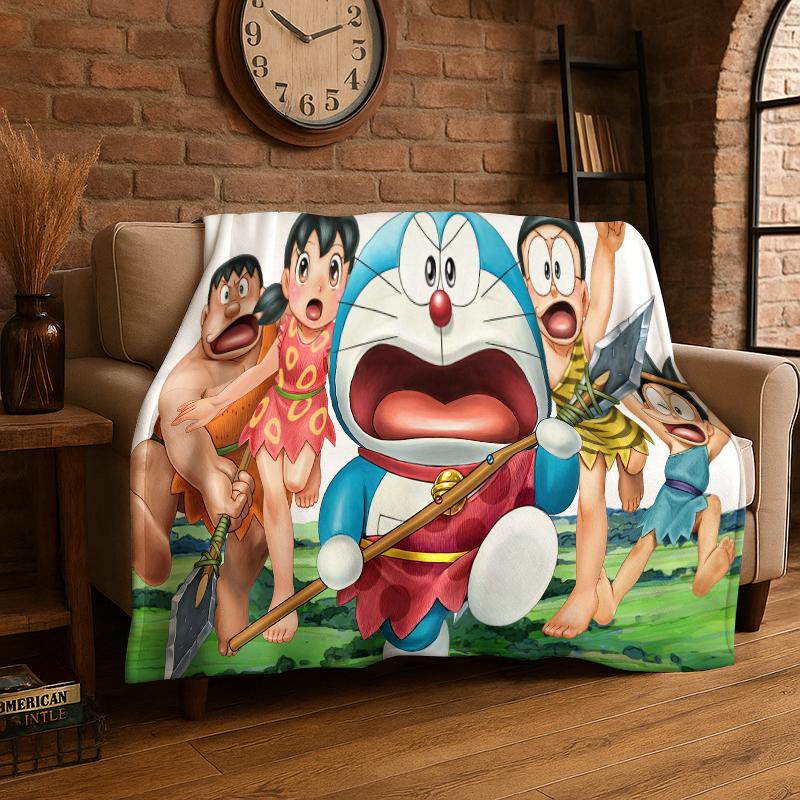 Cartoon D-Doraemon Dream Anime Flannel Blanket Soft Warm Throw Blanket for Bedroom Living Room Bed Travel Camping Picnic Kid