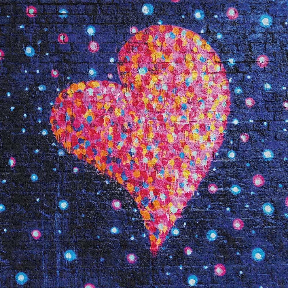 Art Deli Heart Pop Fabric Wall Art Panel, 57 x 57 cm