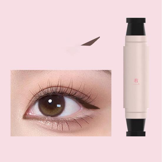 2.1ML Double Head Precision Eyeliner Stamp Long-Lasting Waterproof Smudge-proof Liquid Eyeliner Pen Easy Cats Eye Stencil Makeup Tool