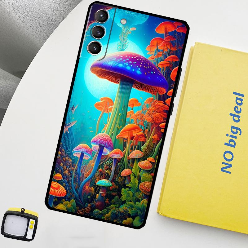 Weird Trippy Mushroom Phone Case For Samsung Galaxy S24 Ultra S20 S21 S22 S23 Plus S9 S10 S24 FE S25 Ultra Cover