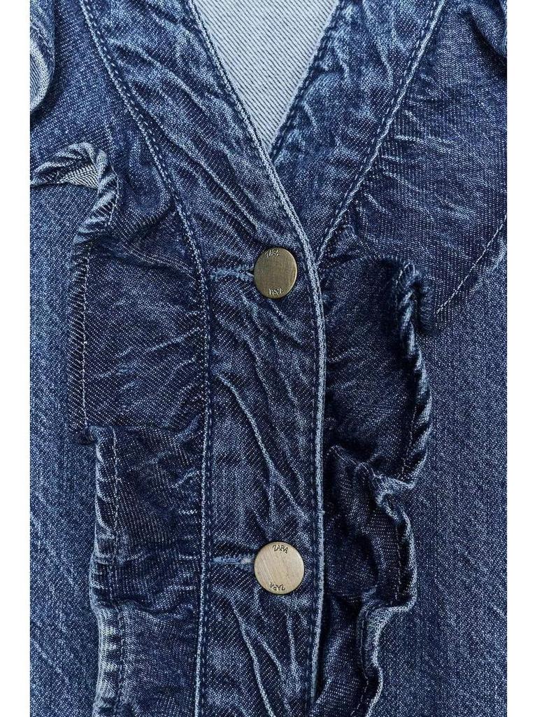 Women's Casual Fashion Lace Trim Denim Shirt - Elegant and Versatile