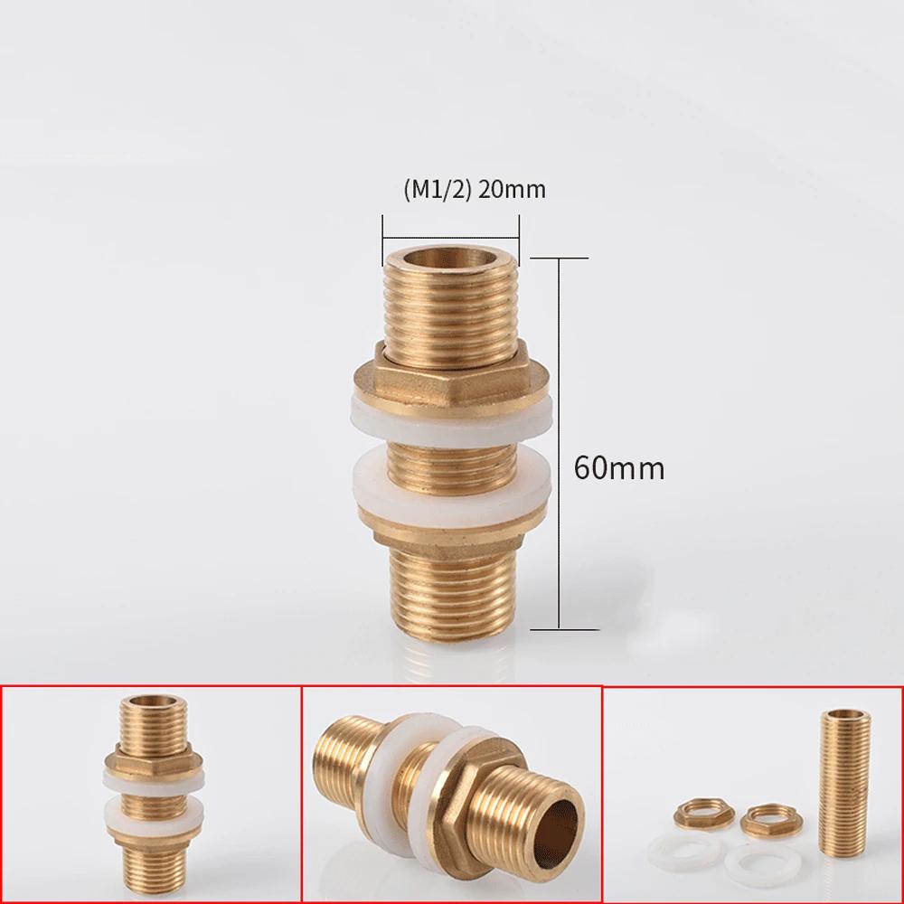 1/8" 1/4" 3/8" 1/2" 3/4" BSPP Male Full Thread Barrel Nipple Bulkhead Brass Connector Water Tank Fitting