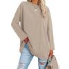 T-shirt Taglia Grande Monocolore, Top Casual a Maniche Lunghe Girocollo Primavera e Autunno, Abbigliamento Taglia Grande da Donna