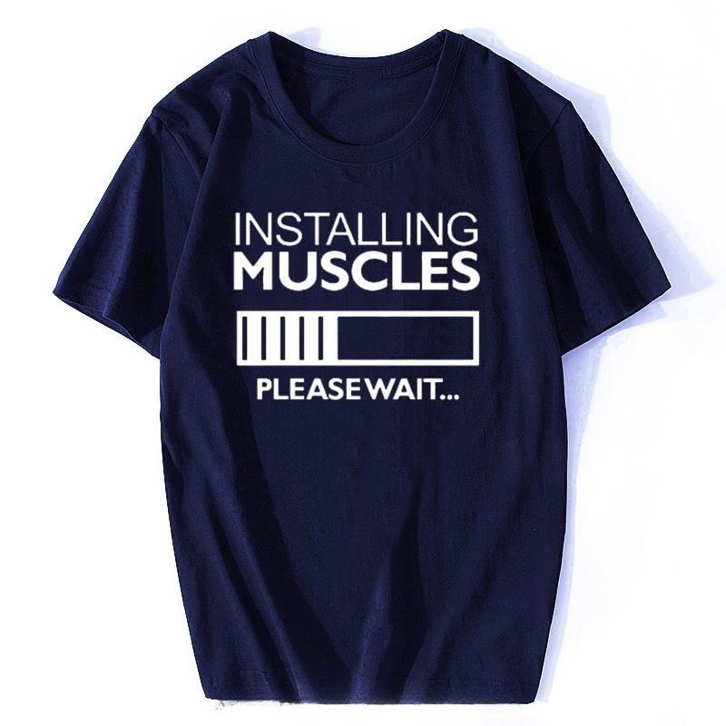 Summer New Unisexs Printed Sports Tshirt Muscle Shirt Outdoor Sports Fitness Top Vintage Cotton Roundneck Casual Clothing