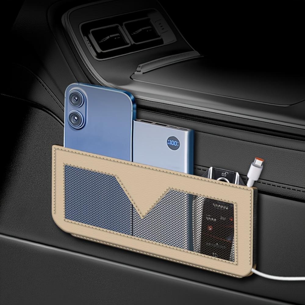 1 Stück Auto Rücksitzaufbewahrung, Multifunktionale Auto Organizer Tasche, Mülleimer, Handyhalter, Entwickelt für Mittelkonsole und Auto Rücksitzaufbewahrung