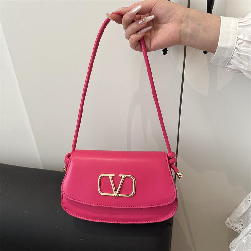 Spring new foreign solid color texture exquisite underarm bag women's retro trend high-end personality casual shoulder bag