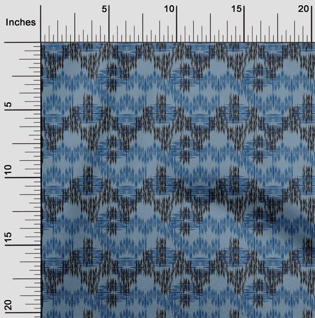 oneOone Cotton Flex Fabric Chevron Ikat Print Fabric BTY 40 Inch Wide