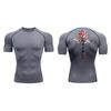 Blossom Print Short Sleeve Compression Shirts for Men Summer Athletic Quick Dry T-shirts Gym Workout Running Tees Sporty Tops