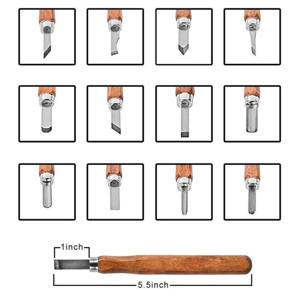 12Pcs/set Craft 12 Piece Olive Kernel Carving Set Creative DIY Hand Carving Tools  Woodworkers
