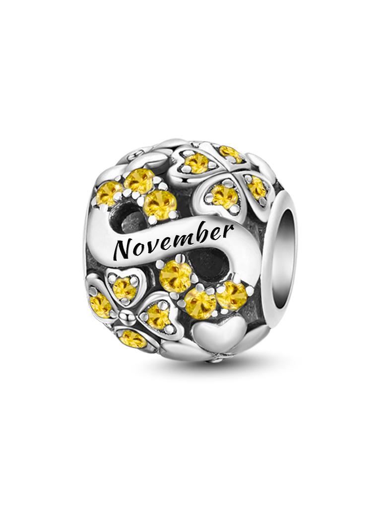 Copper Metal December Birthday Zircon Pendant Bead Component Charm Bead Component Ball Ideal Designed For Bracelets Do It Yourself Designed For