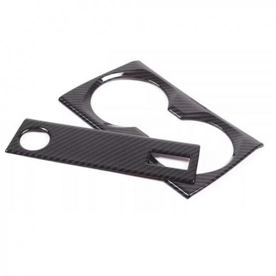 For BMW X1 2023-24 Carbon ABS Central Console Water Cup Holder Panel Cover Trim