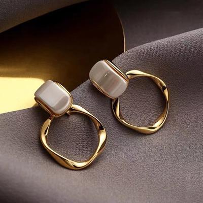 Silver Needle Exaggerated Metal Circle Stud Earrings High Sense Personality Fashion Earrings Niche Versatile Light Luxury Earrings