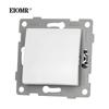 EIOMR EU Standard Wall Power Sockets White Crystal Glass Panel 16A Usb TV RJ45 Wall Switch Usb Outlets Module DIY for Round Box