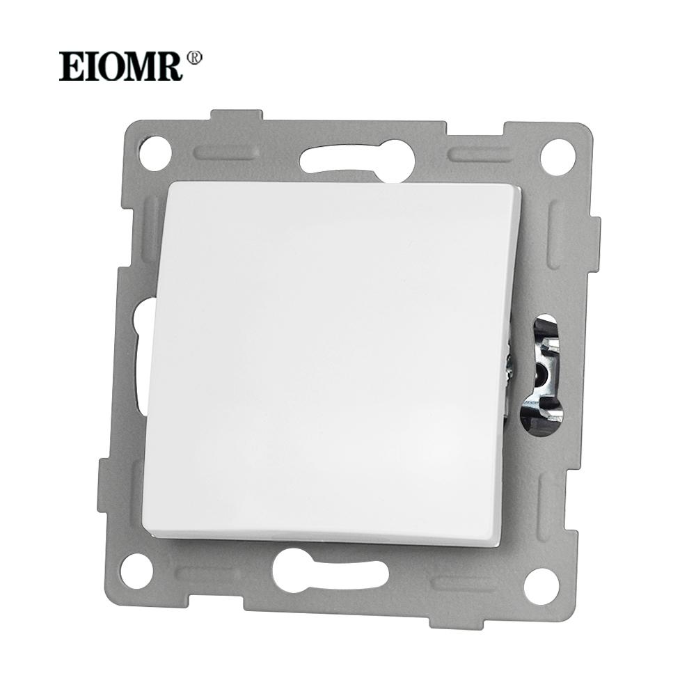 EIOMR EU Standard Wall Power Sockets White Crystal Glass Panel 16A Usb TV RJ45 Wall Switch Usb Outlets Module DIY for Round Box