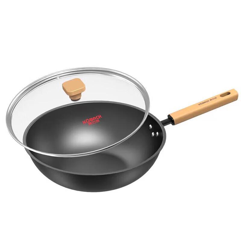 KOBACH 32cm Nitrided Refined Iron Wok