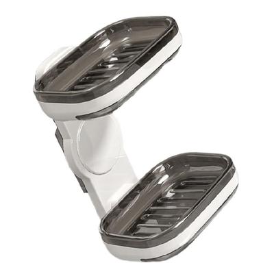 Space Saving Soap Dish Holder 1 or 2 Tiers Wall Mount Design Waterproof Surfaces Strong Adhesive Backing for Renters Bathroom