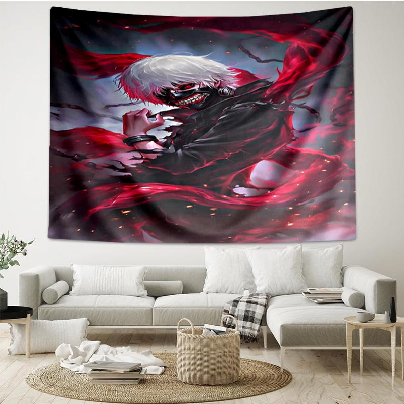 Tokyo Ghoul Masked Mystery Tapestry Room Decoration Wall Hanging for Living Room Bedroom, dormitory, Birthday and Christmas gifts