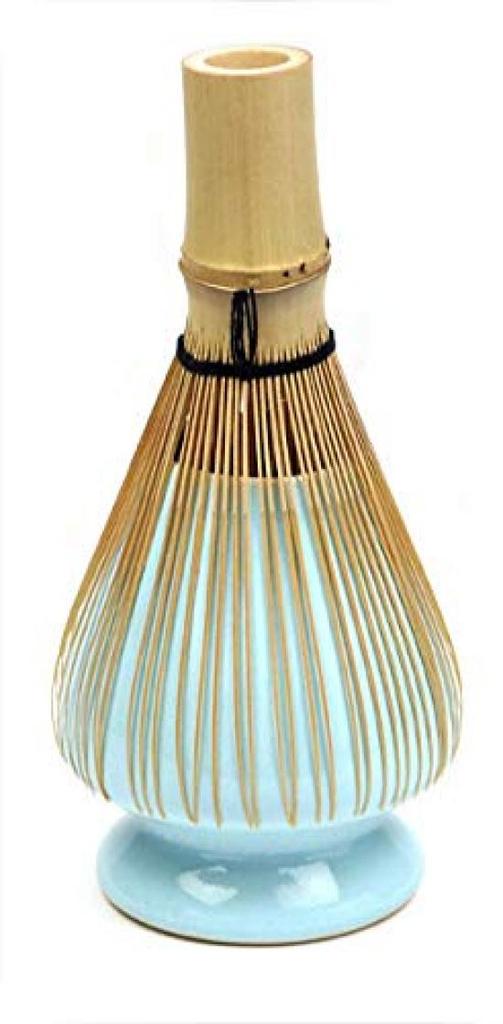 Tea Ceremony Utensils: Chasen, Chasen Stand, Straightener, Chasen Rest, Made in Japan, Ceramic [Blue]