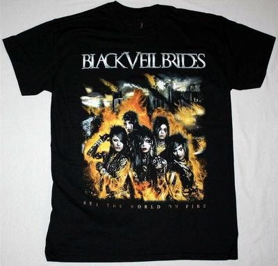 BLACK VEIL BRIDES SET THE WORLD ON FIRE Maglietta Nera Unisex