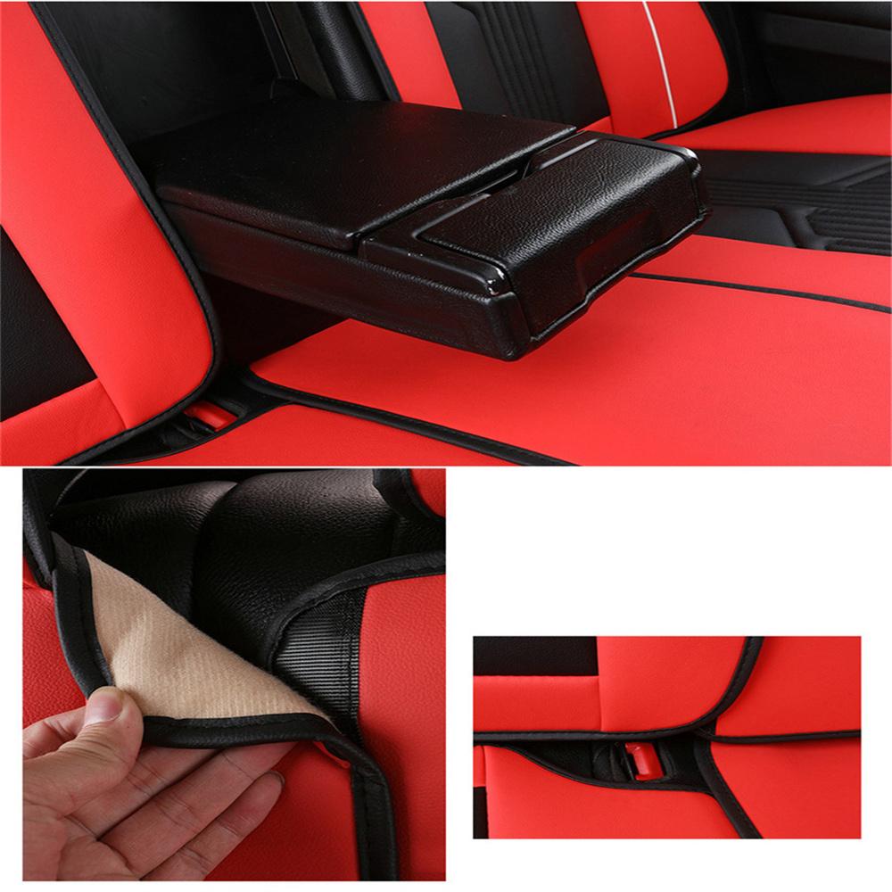 5-Sitzer Luxus Abriebfeste Leder Sitzbezug Auto SUV Voll Vorne+Hinten Universelles Sitzkissen
