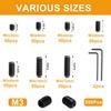 Zmbroll M3 Black Headless Grub Screws, 350pcs M3x3/4/5/6/8/10/12mm Set Screws, Allen Head Screws, Socket Head Cap Screws 12.9 Class Alloy Steel Fasten