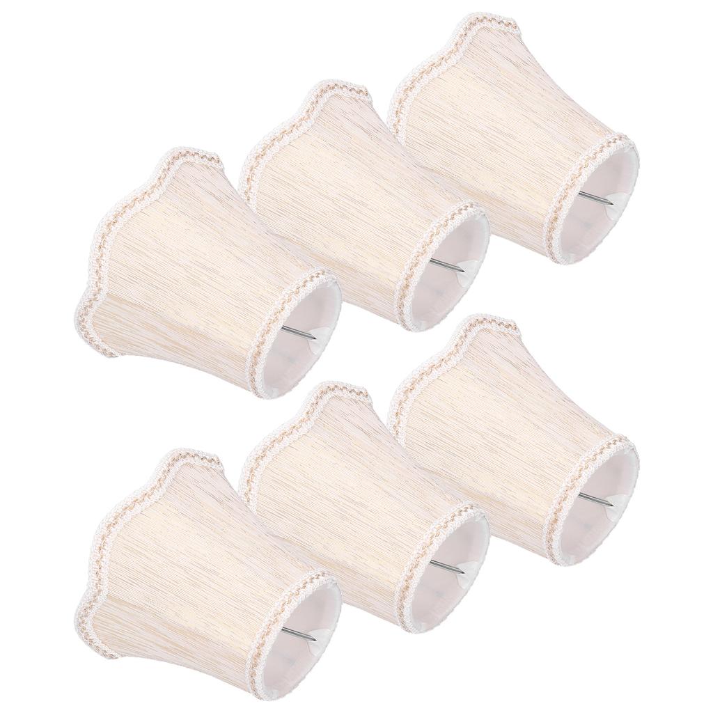 6 Stück Lampenschirm im europäischen Stil Stoff Lampenschirm Kronleuchter Wandleuchte Stoffbezug für Beleuchtung